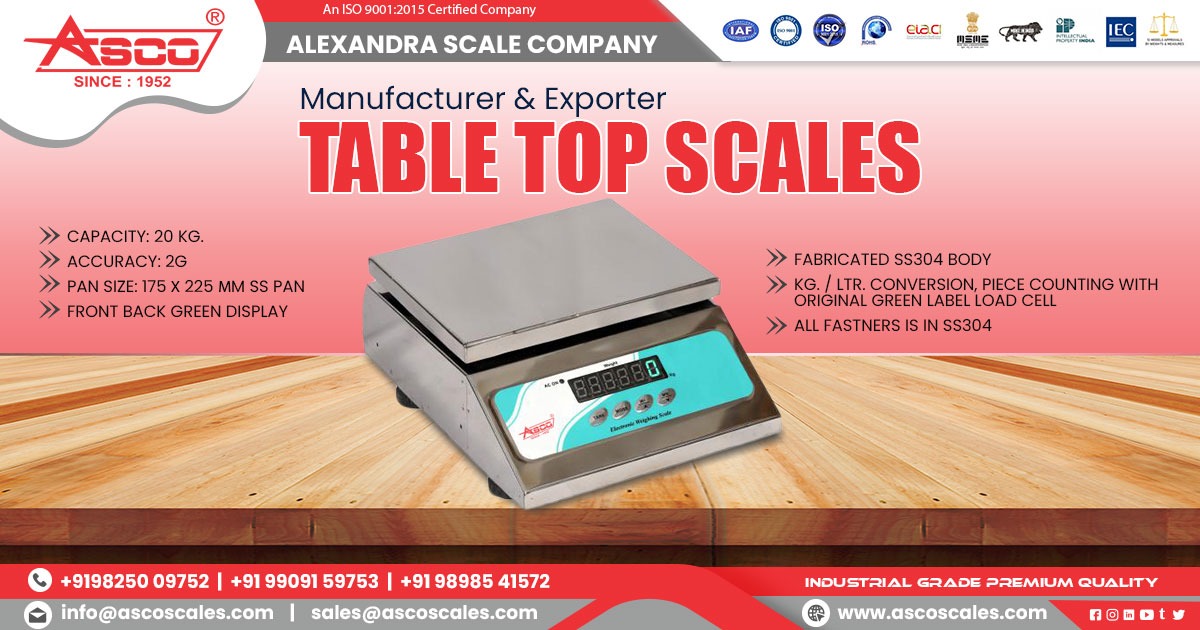Tabletop Scale Supplier in Gujarat